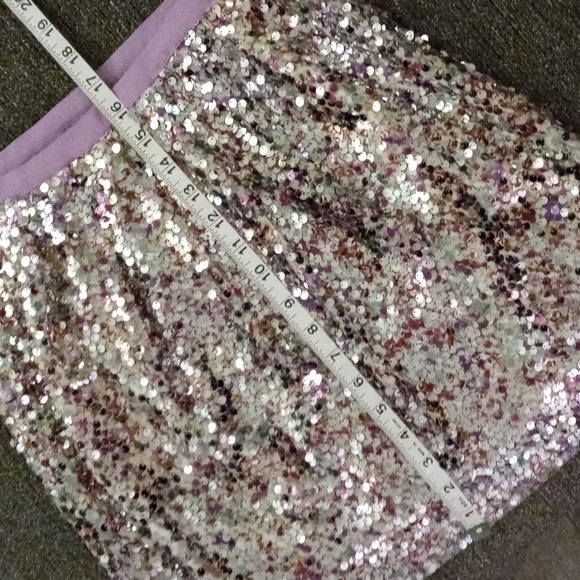 🆕️✨️HTF J. Crew Collection✨️- Silver/Purple Sequin Faux Wrap Skirt - Picture 15 of 15